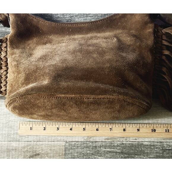 Michael Kors Billy Fringe Suede & Leather Brown Purse Authenticated - Picture 7 of 13